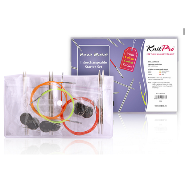 KnitPro NOVA Metal Interchangeable Circular Needle Set Starter