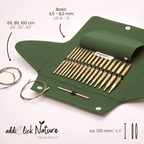 Addi Click Nature Olive Circular Needle Set