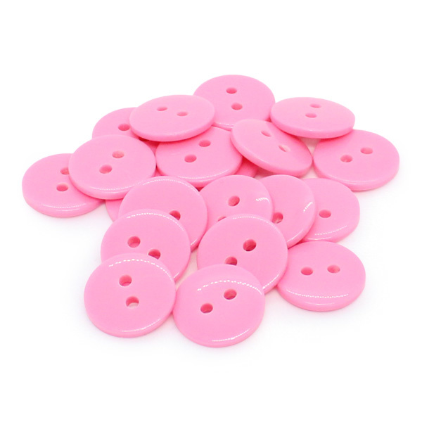 HobbyArts Runde Plastikknapper Pink, 20 stk