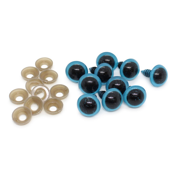 HobbyArts Bamseøjne mlås, blå, 5 par