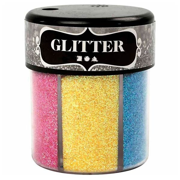 Glitter Ass. farver, 6x13 g