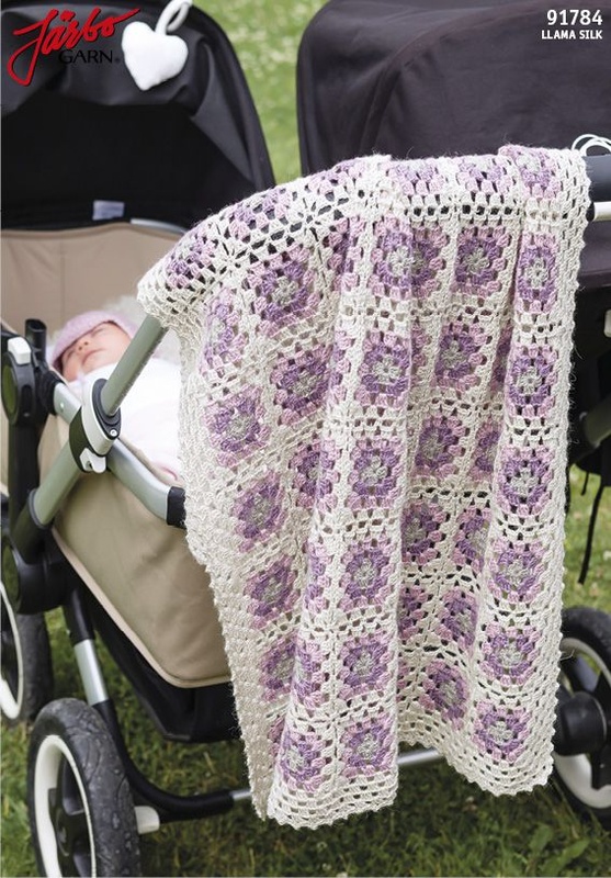 91784 Baby blanket in Grandmother's squares
