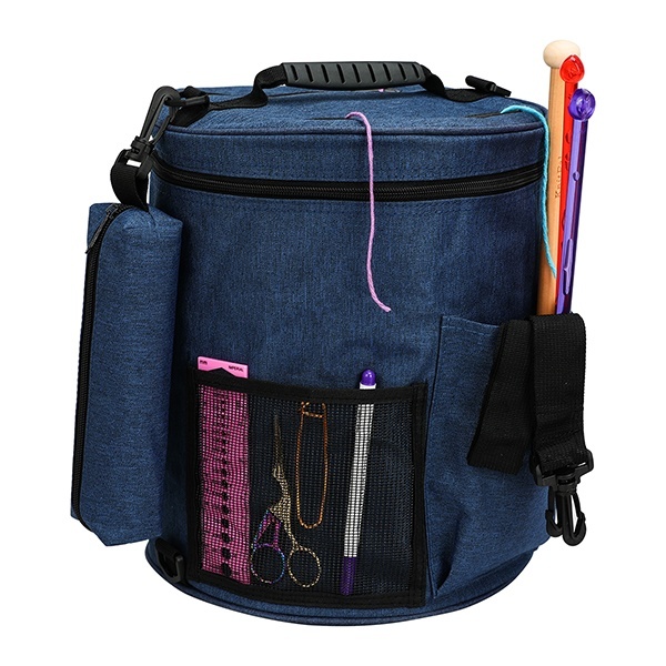 Knitting Bag Round Denim