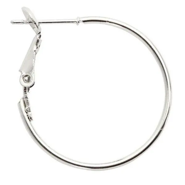 Earring, 25 mm, silver-plated, 8 pcs.