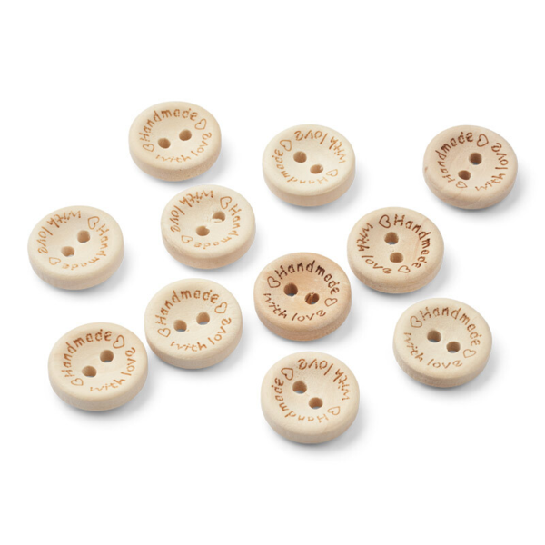 LindeHobby Handmade with love, buttons, 15mm