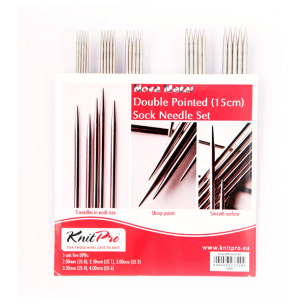 KnitPro NOVA Metal Double Pointed Needle Set 15 cm