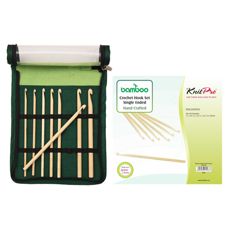 KnitPro Bamboo Crochet Hook Set 8 sizes (3.50-8.00 mm)