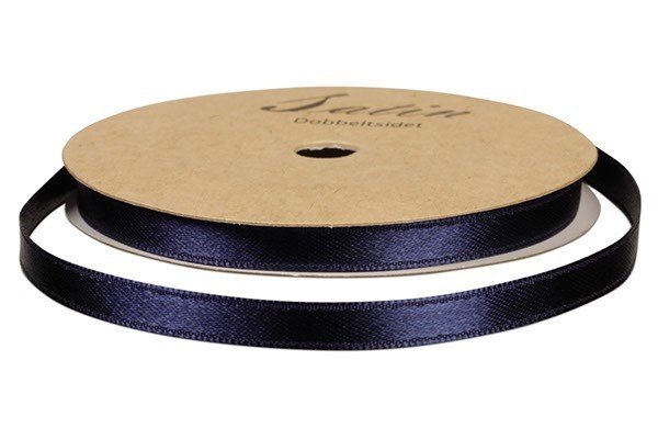 Satinbånd 6 mm Marineblå