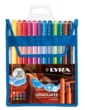 Lyra Graduate Fineliner Tusser, 12 stk