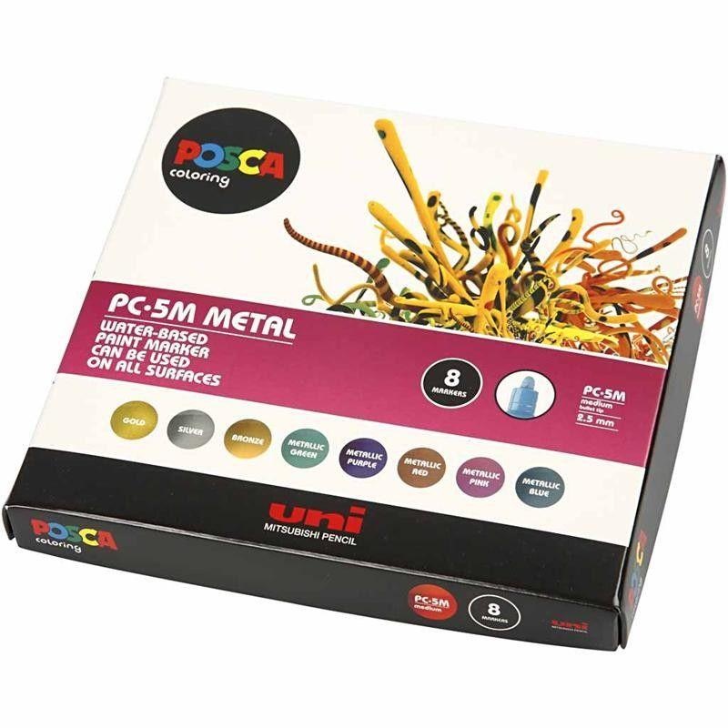 Uni Posca Tusch Medium Metallic, 8 stk