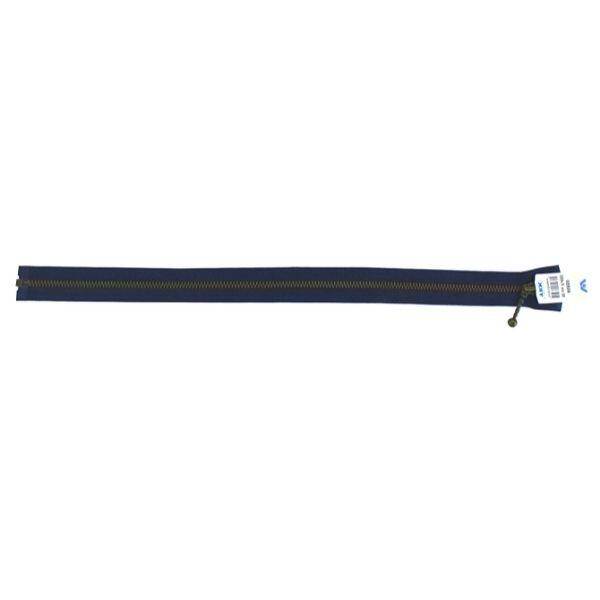 YKK Divisible Zipper Antique Brass 4 mm 50 cm 560 Navy blue