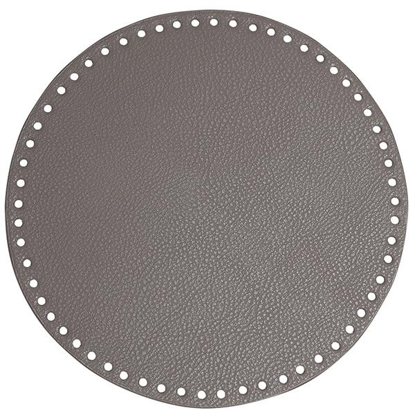 Go Handmade Bag  Basket Base, PU Leather, Round, 25 cm 22384 Light Grey