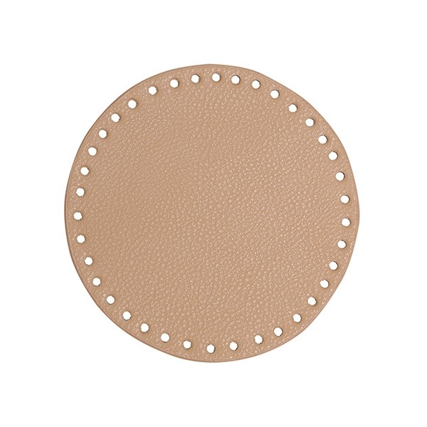 Go Handmade Bag  Basket Base, PU Leather, Round, 17 cm 22396 Apricot