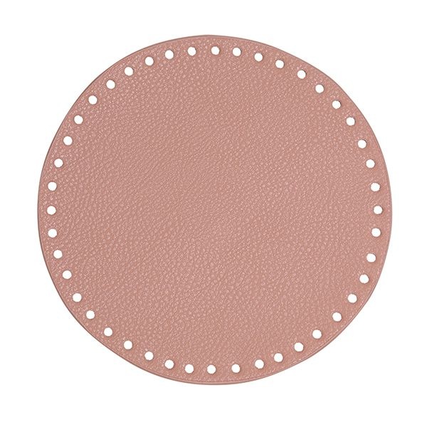 Go Handmade TaskeKurve Base, PU Læder, Rund, 20 cm 22386 Rose