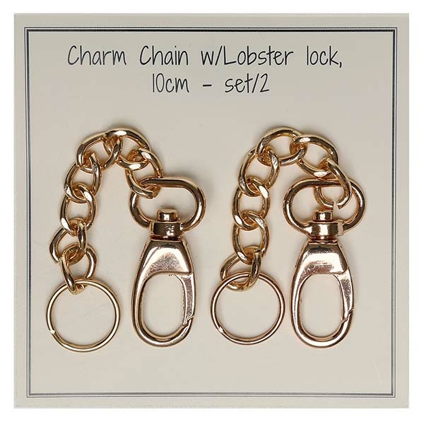 Go Handmade Charm Kæde, Lobster lås, 2 stk Guld