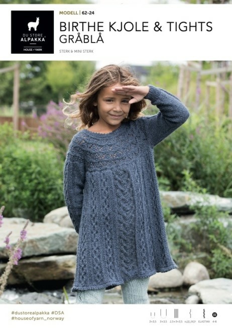 DSA62-24 Birthe Dress &amp; Tights - Gray