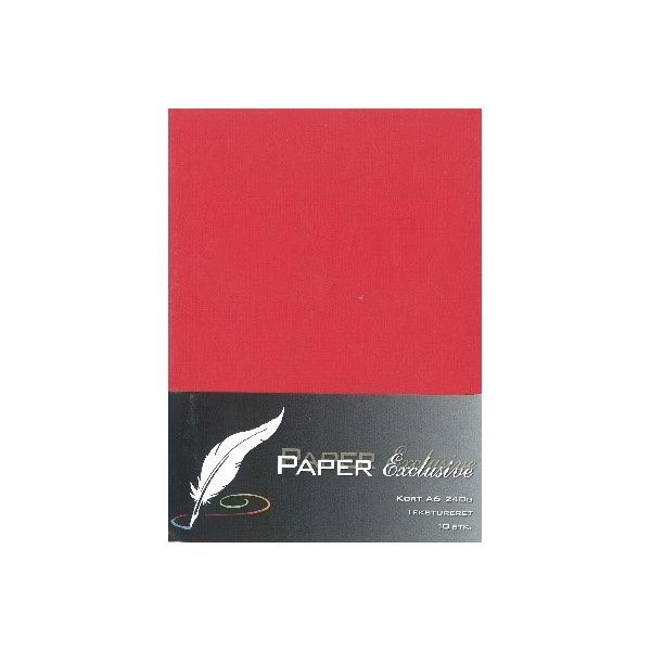 Paper Exclusive Dobbelt Kort A6, 240 g, Tekstureret, 10 stk Rød