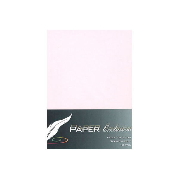 Paper Exclusive Dobbelt Kort A6, 240 g, Tekstureret, 10 stk Rosa