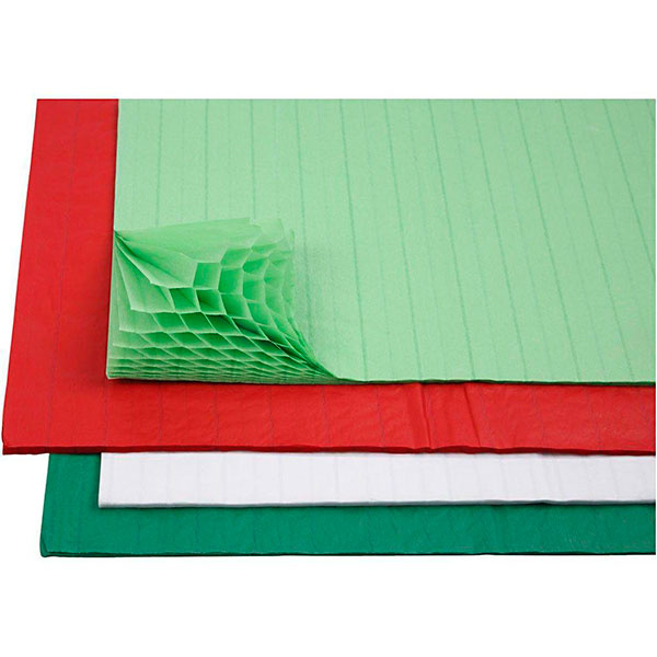 Harmonikapapir, 28 x 17,8 cm, 8 ark Grøn Lys Grøn Rød Hvid