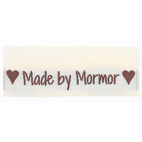 Go Handmade Vævet Label, Dobbeltsidet, 50 x 11,5 mm, 10 stk-Made by Mormor