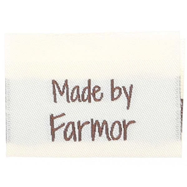 Go Handmade Vævet Label, Dobbeltsidet, 35 x 19 mm, 10 stk-Made by Farmor