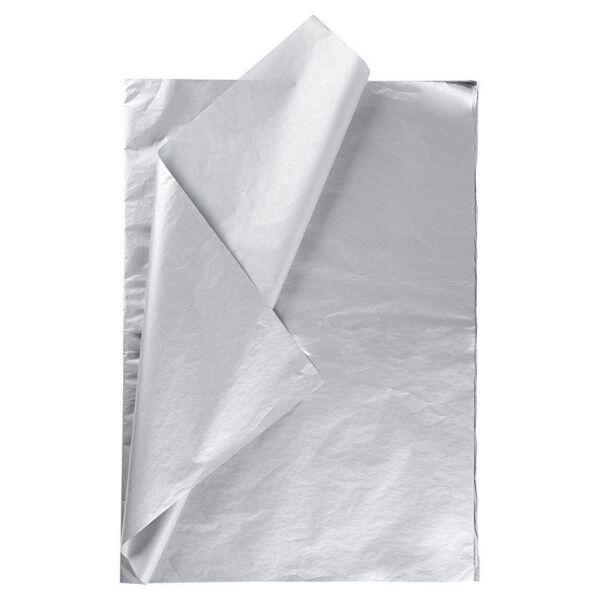Silkepapir, 50 x 70 cm, 14 g, 25 ark Silver