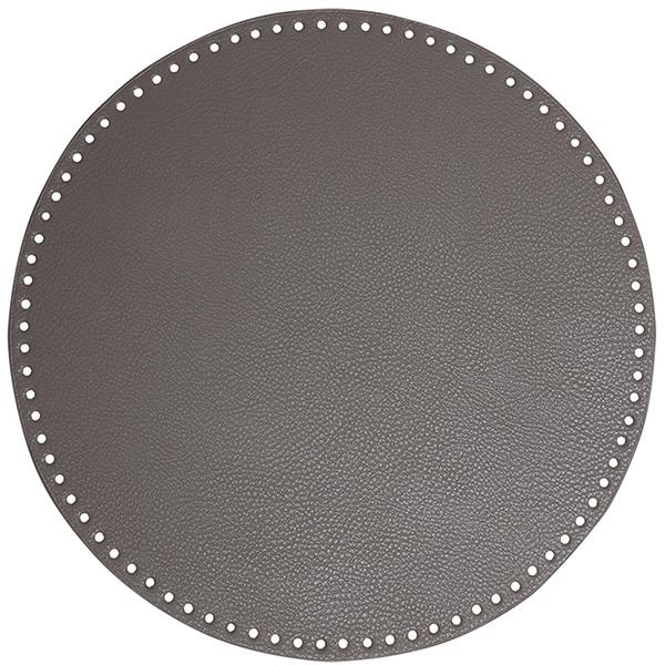 Go Handmade Bag  Basket Base, PU Leather, Round, 35 cm 22414 Light Grey