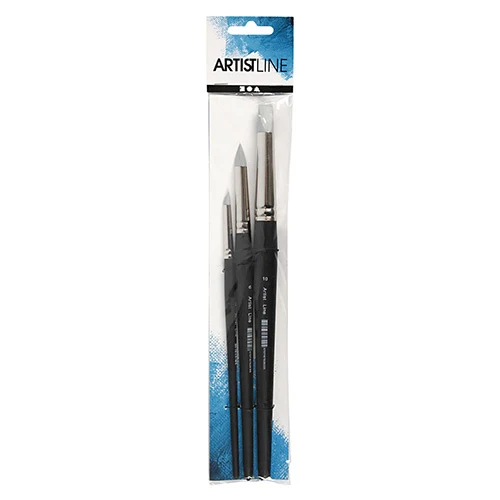 Artist Line Rubber tip paint brush 2+6+10 mm, 3 pcs