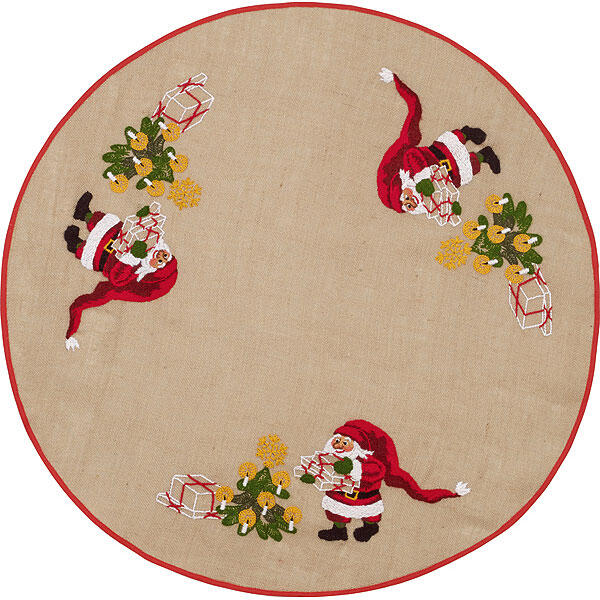 Christmas tree carpet Embroidery kit Santa by the tree