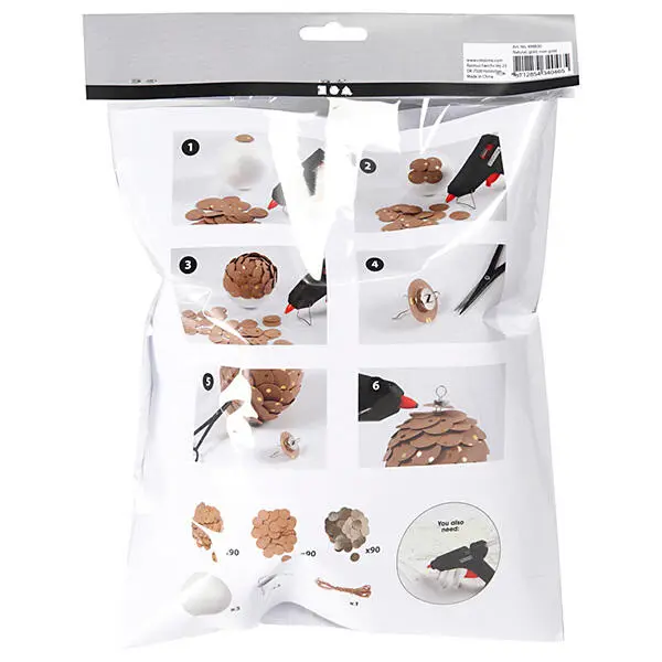 Faux leather paper cones 8 cm, 3 pcs