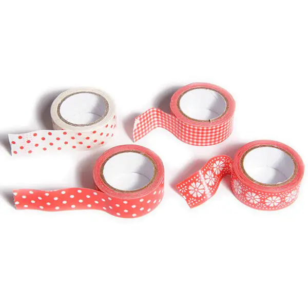 Masking tape Red/White, 4 pcs
