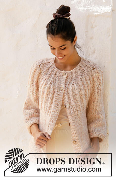 212-25 Summer Peach Jacket by DROPS Design