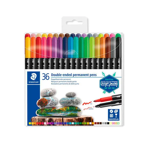 STAEDTLER Double-ended Permanent Pens, 36 pcs