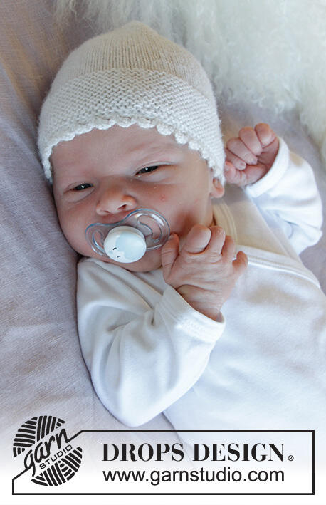 33-17 Baby Pearl Hat by DROPS Design