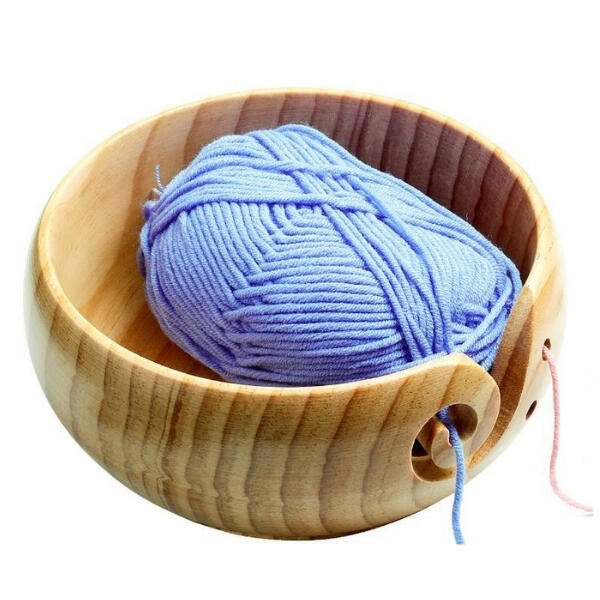 HobbyArts Yarn Bowl Bright Pine Wood Low