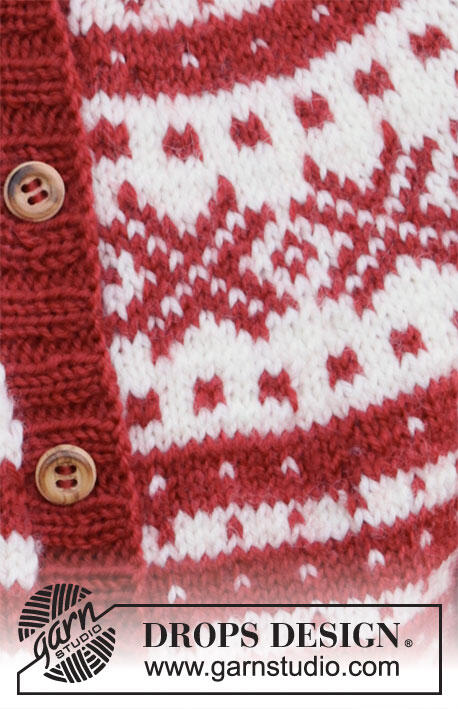 34-31 Candy Cane Lane Kids Jacket by DROPS Design