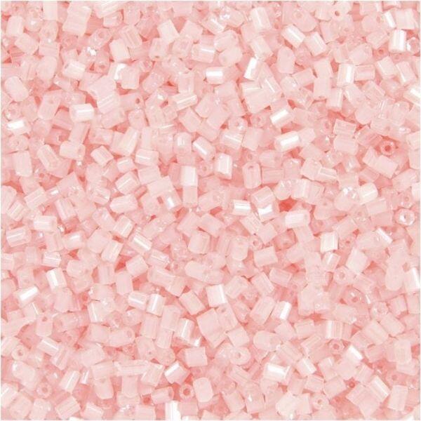 Glass tube beads 1,7 mm Transparent rose