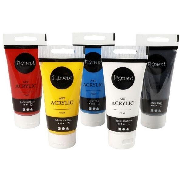 Pigment Art Acrylic Paint, 75 ml, 5 pcs.