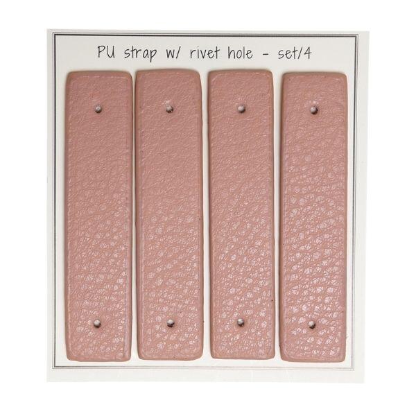 Go Handmade Straps for rivets, 8,5 x 1,8 cm, 4 pcs Rose