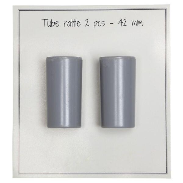 Go Handmade Tube Rattle Grey 42 mm, 2 pcs