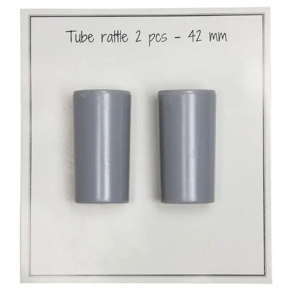 Go Handmade Tube Rattle Grey 42 mm, 2 pcs
