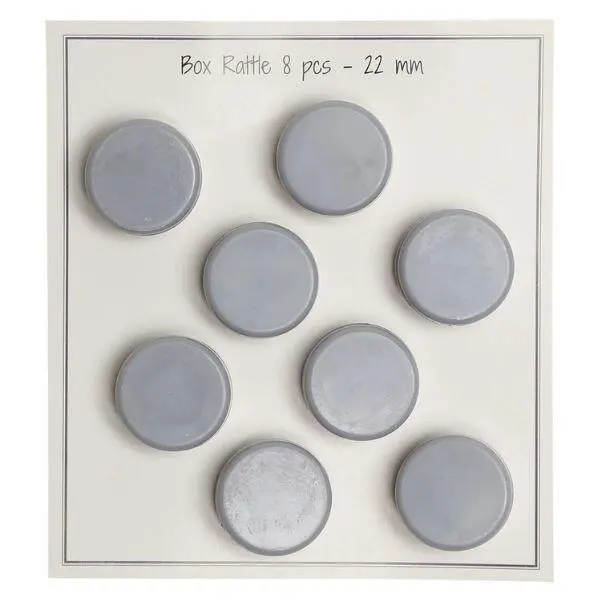 Go Handmade Rattle Box Grey 22 mm, 8 pcs