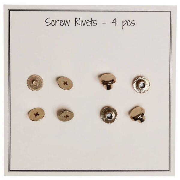 Go Handmade Screw Rivets 6mm, 4 pcs, Gold
