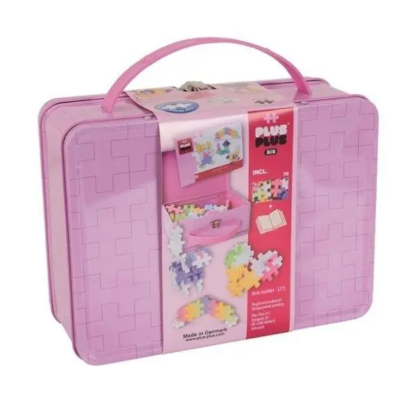 Plus-Plus LARGE in Metal Suitcase, Pastel Mix, 70 pcs