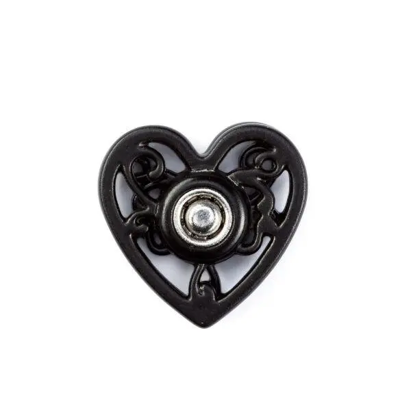 Prym Snap Fasteners Hearts, 2 pcs Black