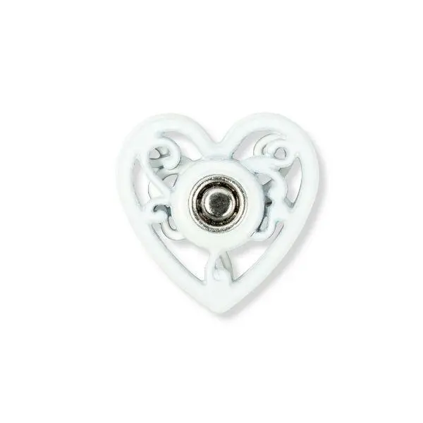 Prym Snap Fasteners Hearts, 2 pcs White