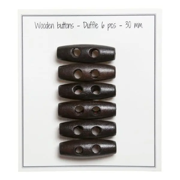 Go Handmade Duffle 30 mm, 6 pcs Dark Brown