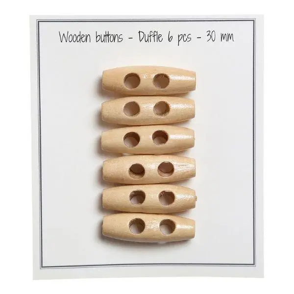Go Handmade Duffle 30 mm, 6 pcs Natural