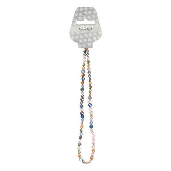 Freshwater Pearls On String 5-6 mm, Mix Colours