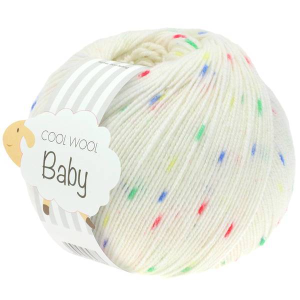 Lana Grossa COOL WOOL BABY 351 White/blue/green/yellow